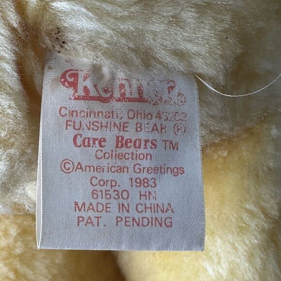 CARE BEARS Funshine Bear 1983 Vintage Stuffed Bear - Picture 6 of 7